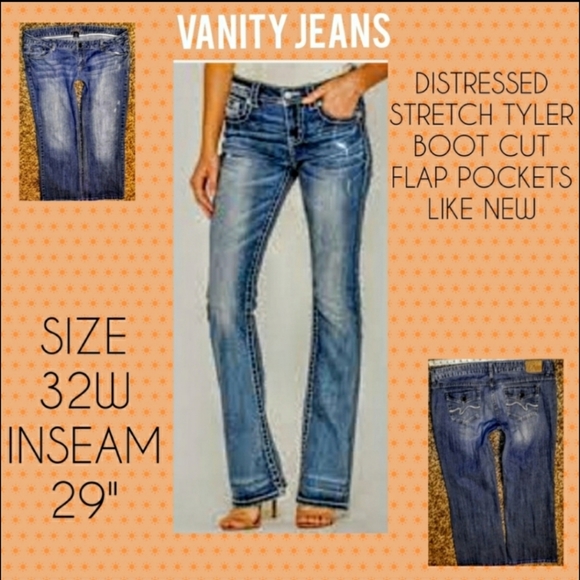 Vanity Denim - Vanity Jeans Size 32W Tyler Boot Cut Low Rise